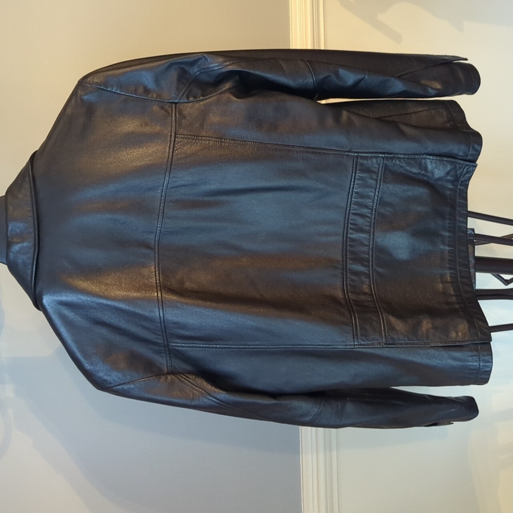 Men's Wilson Leather Jacket, Black medium - Picture 6 of 9